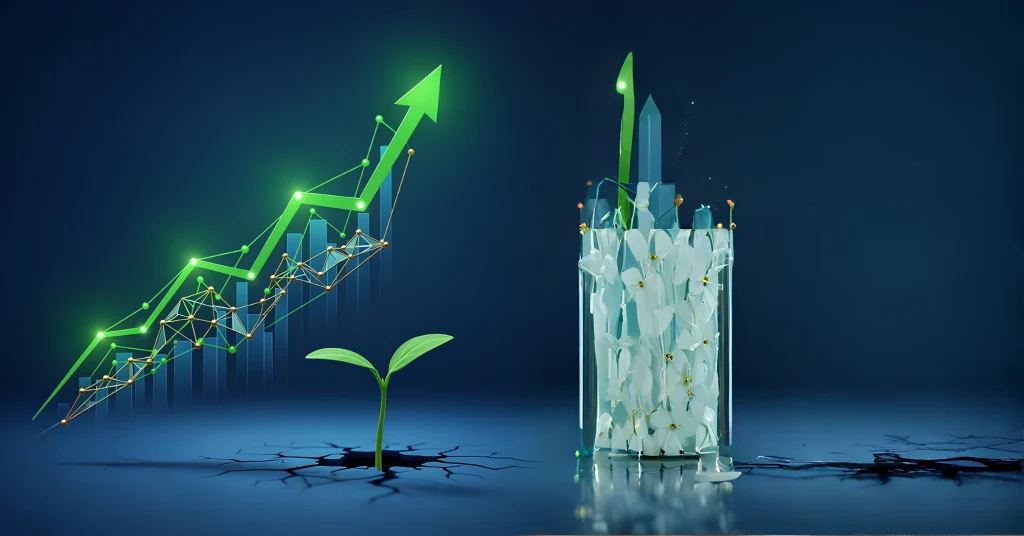 Welcome to Decaseo.com: The digital growth blueprint, visualized as a Topic Cluster pyramid and its strategic components (Intent, Technical SEO, Digital PR, Attribution) providing a path for Enterprise Growth in a modern, connected city landscape.