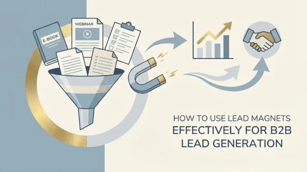 B2B lead magnet illustrating an acquisition funnel and qualified lead generation