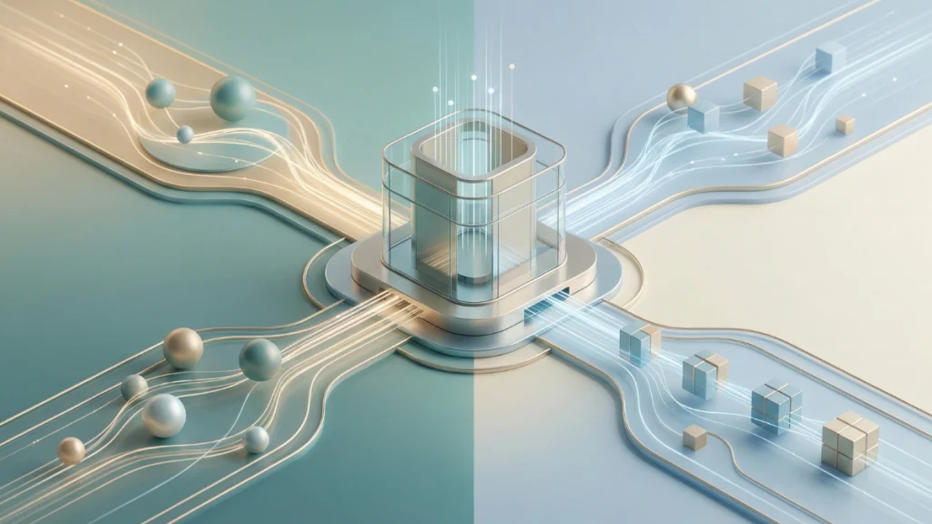 Illustration showing the modern B2B lead generation process with digital channels, buyer intent signals, and conversion steps.