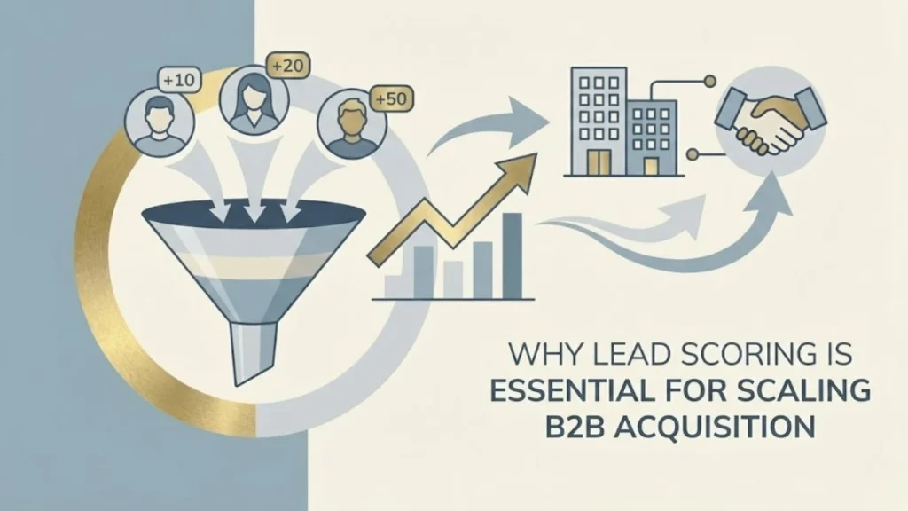 B2B lead scoring model showing intent signals, lead qualification, and sales readiness