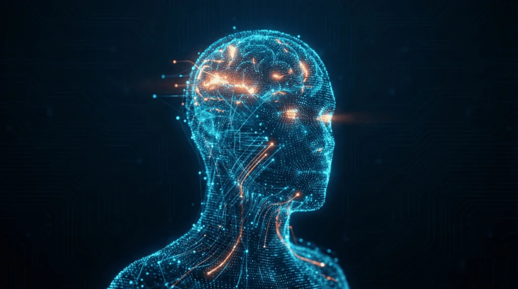 Illustration showing the combination of qualitative customer interviews and quantitative CRM data merging to build an accurate B2B buyer persona profile