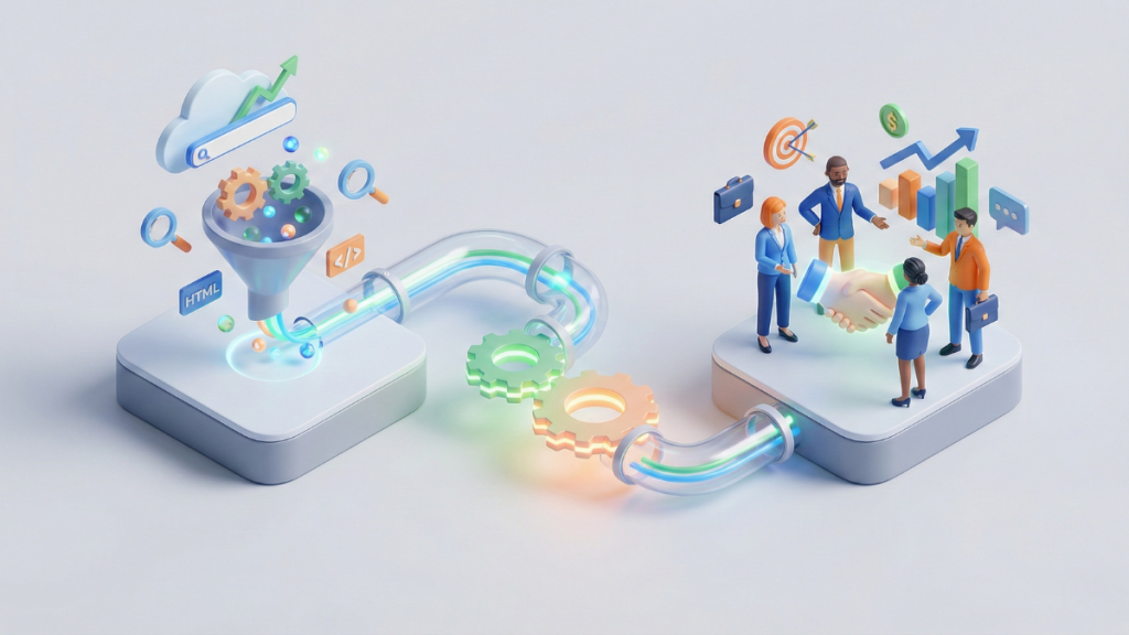 B2B sales and marketing alignment illustrated through a shared lead generation system