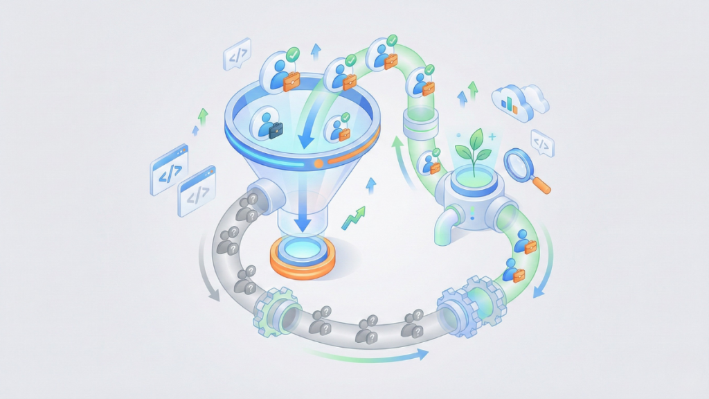B2B lead recycling process showing controlled re-entry into the funnel
