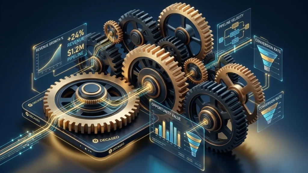 Strategic B2B SEO prioritization matrix focusing on High-Impact revenue goals and 90-day execution loops.