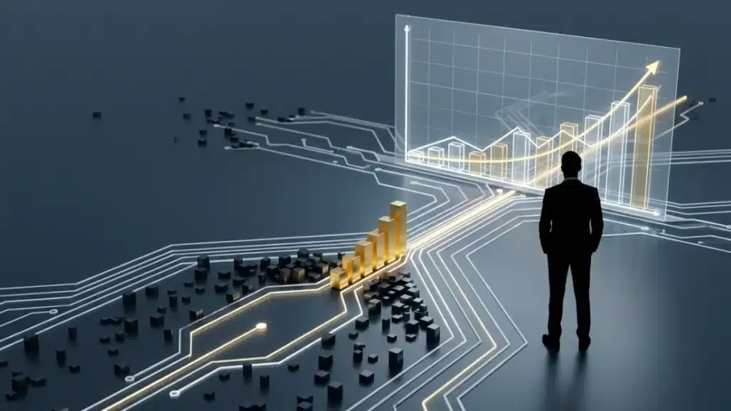 Financial diagram illustrating the ROI of CRO, comparing a leaky funnel with an optimized one, showing increased revenue from the same traffic volume.