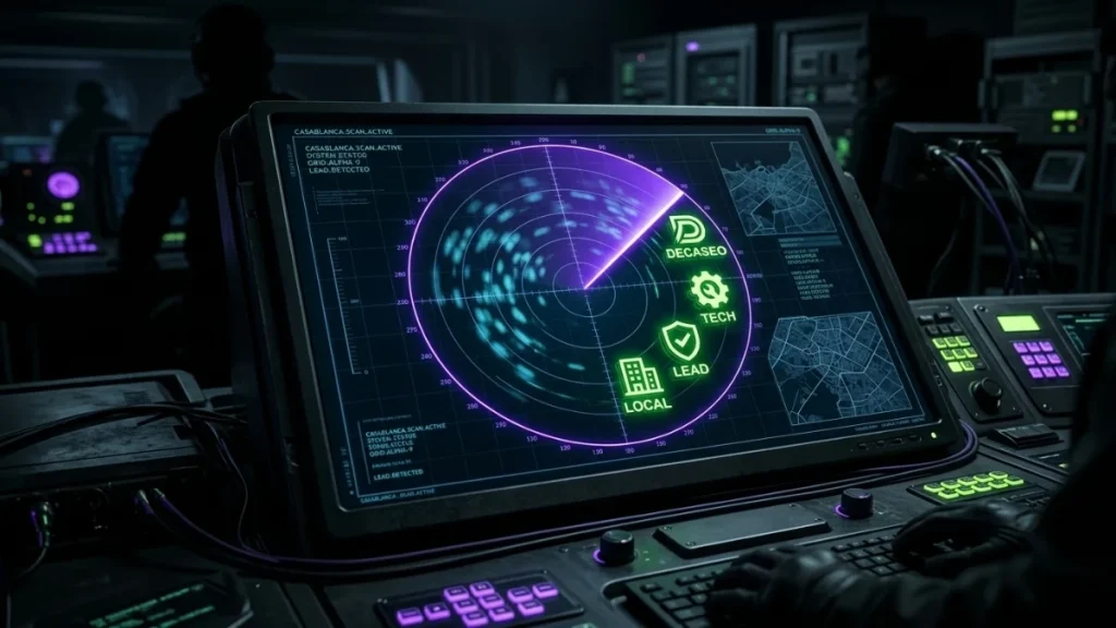 Conceptual diagram of an "Intent Radar" scanning the Dark Funnel to identify anonymous corporate visitors and convert them into ABM targets