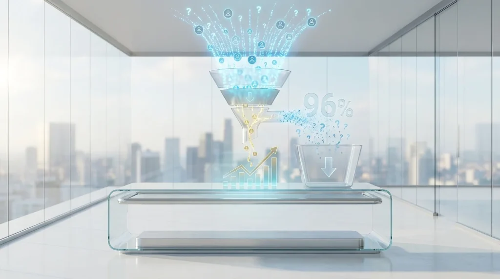 B2B lead conversion rate funnel showing where captured leads leak before closing
